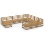 vidaXL Juego de muebles de jardín 11 piezas madera maciza de pino vidaXL Juego de muebles de jardín 11 piezas madera maciza de pino