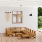 vidaXL Juego de muebles de jardín 12 piezas madera maciza de pino vidaXL Juego de muebles de jardín 12 piezas madera maciza de pino
