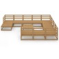 vidaXL Juego de muebles de jardín 12 piezas madera maciza de pino vidaXL Juego de muebles de jardín 12 piezas madera maciza de pino