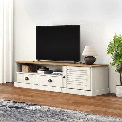 vidaXL Mueble para TV VIGO madera maciza de pino blanco 156x40x40 cm