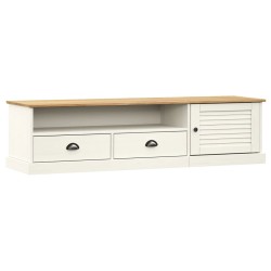 vidaXL Mueble para TV VIGO madera maciza de pino blanco 156x40x40 cm