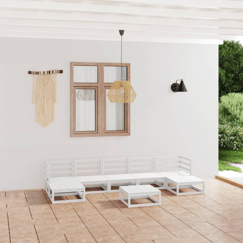 vidaXL Juego de muebles de jardín 8 piezas madera maciza de pino vidaXL Juego de muebles de jardín 8 piezas madera maciza de pino