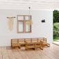 vidaXL Juego de muebles de jardín 9 piezas madera maciza de pino vidaXL Juego de muebles de jardín 9 piezas madera maciza de pino