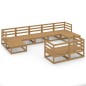 vidaXL Juego de muebles de jardín 9 piezas madera maciza de pino vidaXL Juego de muebles de jardín 9 piezas madera maciza de pino