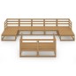 vidaXL Juego de muebles de jardín 9 piezas madera maciza de pino vidaXL Juego de muebles de jardín 9 piezas madera maciza de pino