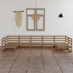 vidaXL Juego de muebles de jardín 7 piezas madera maciza de pino