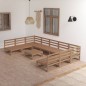 vidaXL Juego de muebles de jardín 10 piezas madera maciza de pino