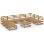 vidaXL Juego de muebles de jardín 10 piezas madera maciza de pino