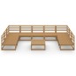 vidaXL Juego de muebles de jardín 10 piezas madera maciza de pino