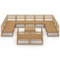 vidaXL Juego de muebles de jardín 12 piezas madera maciza de pino vidaXL Juego de muebles de jardín 12 piezas madera maciza de pino