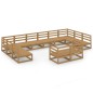 vidaXL Juego de muebles de jardín 12 piezas madera maciza de pino vidaXL Juego de muebles de jardín 12 piezas madera maciza de pino