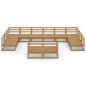 vidaXL Juego de muebles de jardín 12 piezas madera maciza de pino vidaXL Juego de muebles de jardín 12 piezas madera maciza de pino