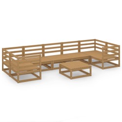 vidaXL Juego de muebles de jardín 8 piezas madera maciza de pino