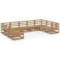 vidaXL Juego de muebles de jardín 9 piezas madera maciza de pino vidaXL Juego de muebles de jardín 9 piezas madera maciza de pino