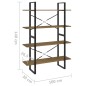 vidaXL Estantería de 4 niveles madera maciza de pino 100x30x140 cm