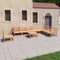 vidaXL Juego de muebles de jardín 9 piezas madera maciza de pino vidaXL Juego de muebles de jardín 9 piezas madera maciza de pino