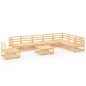 vidaXL Juego de muebles de jardín 9 piezas madera maciza de pino vidaXL Juego de muebles de jardín 9 piezas madera maciza de pino