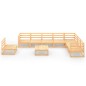 vidaXL Juego de muebles de jardín 9 piezas madera maciza de pino vidaXL Juego de muebles de jardín 9 piezas madera maciza de pino