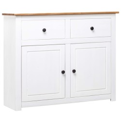 vidaXL Aparador de madera maciza pino estilo Panamá blanco 93x40x80 cm