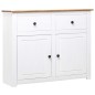 vidaXL Aparador de madera maciza pino estilo Panamá blanco 93x40x80 cm vidaXL Aparador de madera maciza pino estilo Panamá blanco 93x40x80 cm