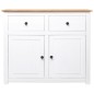 vidaXL Aparador de madera maciza pino estilo Panamá blanco 93x40x80 cm vidaXL Aparador de madera maciza pino estilo Panamá blanco 93x40x80 cm