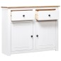 vidaXL Aparador de madera maciza pino estilo Panamá blanco 93x40x80 cm vidaXL Aparador de madera maciza pino estilo Panamá blanco 93x40x80 cm