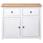 vidaXL Aparador de madera maciza pino estilo Panamá blanco 93x40x80 cm vidaXL Aparador de madera maciza pino estilo Panamá blanco 93x40x80 cm