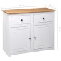 vidaXL Aparador de madera maciza pino estilo Panamá blanco 93x40x80 cm vidaXL Aparador de madera maciza pino estilo Panamá blanco 93x40x80 cm