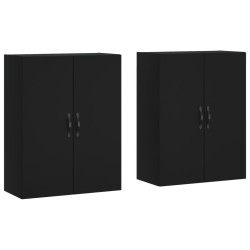 vidaXL Armarios de pared 2 uds madera de ingeniería negro