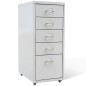 vidaXL Armario archivador 5 cajones acero gris 68,5 cm