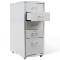 vidaXL Armario archivador 5 cajones acero gris 68,5 cm