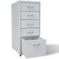 vidaXL Armario archivador 5 cajones acero gris 68,5 cm