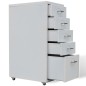 vidaXL Armario archivador 5 cajones acero gris 68,5 cm