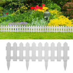 vidaXL Bordes de jardín 17 unidades PP blanco 10 m