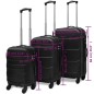 vidaXL Juego de maletas trolley rígidas 3 piezas negro 45,5/55/66 cm vidaXL Juego de maletas trolley rígidas 3 piezas negro 45,5/55/66 cm