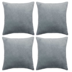 vidaXL Fundas de cojín de tela 40x40 cm gris 4 unidades