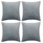 vidaXL Fundas de cojín de tela 40x40 cm gris 4 unidades