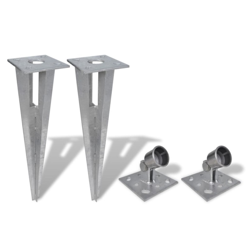 vidaXL Clavijas de postes puntales 2 unidades acero vidaXL Clavijas de postes puntales 2 unidades acero