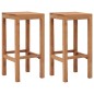 vidaXL Taburetes de barra de cocina 2 unidades madera maciza de teca vidaXL Taburetes de barra de cocina 2 unidades madera maciza de teca