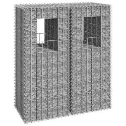 vidaXL Cestas postes de gaviones 2 unidades hierro 40x40x100 cm