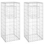 vidaXL Cestas postes de gaviones 2 unidades hierro 40x40x100 cm vidaXL Cestas postes de gaviones 2 unidades hierro 40x40x100 cm