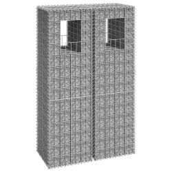 vidaXL Cestas postes de gaviones 2 unidades hierro 40x40x140 cm