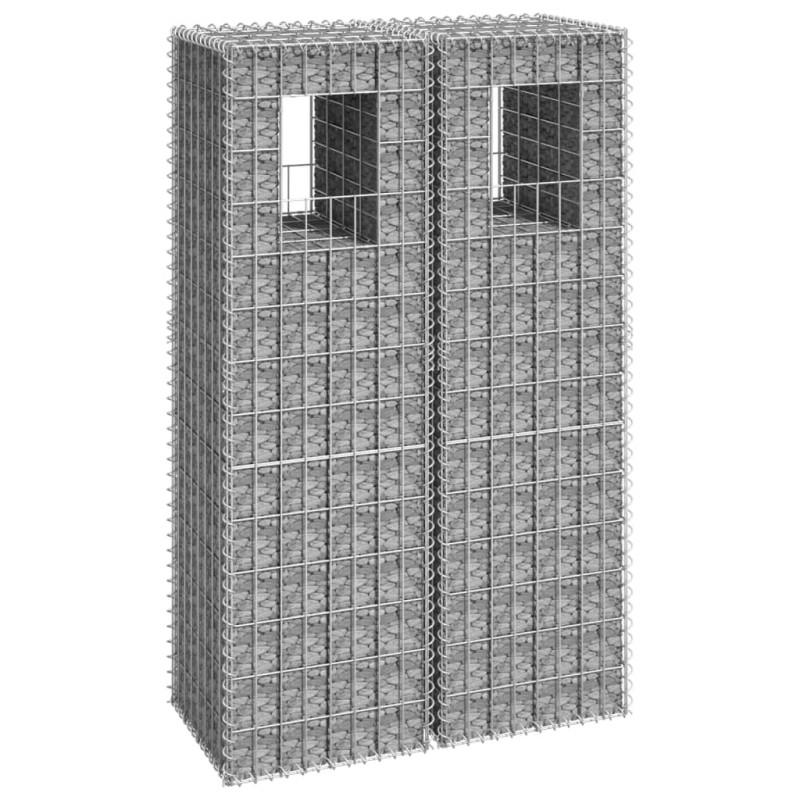 vidaXL Cestas postes de gaviones 2 unidades hierro 40x40x140 cm vidaXL Cestas postes de gaviones 2 unidades hierro 40x40x140 cm