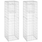 vidaXL Cestas postes de gaviones 2 unidades hierro 40x40x140 cm vidaXL Cestas postes de gaviones 2 unidades hierro 40x40x140 cm