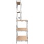 vidaXL Mesa de trabajo con estantes 5 niveles madera y acero plata vidaXL Mesa de trabajo con estantes 5 niveles madera y acero plata