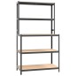 vidaXL Mesa de trabajo con estantes 5 niveles madera y acero antracita vidaXL Mesa de trabajo con estantes 5 niveles madera y acero antracita