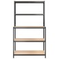 vidaXL Mesa de trabajo con estantes 5 niveles madera y acero antracita vidaXL Mesa de trabajo con estantes 5 niveles madera y acero antracita