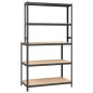 vidaXL Mesa de trabajo con estantes 5 niveles madera y acero antracita vidaXL Mesa de trabajo con estantes 5 niveles madera y acero antracita