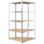 vidaXL Estantería resistente 5 niveles acero y madera contrachapada vidaXL Estantería resistente 5 niveles acero y madera contrachapada