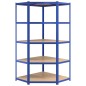 vidaXL Estantería esquina 5 niveles madera contrachapada y acero azul vidaXL Estantería esquina 5 niveles madera contrachapada y acero azul